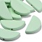 Rubberized Style Acrylic Beads Strands, Half Round, Honeydew, 38x18x5mm, Hole: 2mm