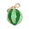 Alloy Enamel Charms, Fruit, Golden, Watermelon, 12.5x8x7mm, Hole: 1.2mm
