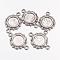 Antique Silver Alloy Tibetan Style Cabochon Connector Settings, Lead Free & Nickel Free, Flat Round Tray: 10mm, Size: about 23mm long, 15mm wide, 2mm thick, hole: 2mm