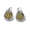 Tibetan Style Alloy Charms, Antique Silver & Antique Golden, 11x10x1.7mm, Hole: 4mm
