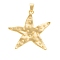 Alloy Pendants, Starfish, Golden, 72x68.5x3mm, Hole: 12x5mm