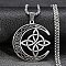 Moon with Trinity Knot 201 Stainless Steel Enamel Pendant Necklaces for Men Women, Stainless Steel Color, 19.45 inch(49.4cm)