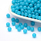 Fluorescent Acrylic Beads, Round, Dodger Blue, 6mm, Hole: 1.5mm, about 3850pcs/500g