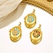 Brass Enamel Locket Pendants, Oval Charms, Golden, Shell Shape, 22x17x8.5mm, Hole: 5x2.5~3mm, Inner Diameter: 16.5~17x12~13mm