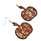 Thanksgiving Day Pumpkin Acrylic & Wood Dangle Earrings, Platinum, Chocolate, 64mm