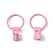 Alloy Zipper, with Resin Puller, Round, Cadmium Free & Lead Free, Hot Pink, 37mm, ring: 31.5x23.5x1.5mm, zipper puller: 10.5x9x7.5mm