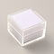 Square Transparent Plastic Loose Diamond Box, Gemstone Small Jewelry Storage Case with Sponge Inside, White, 2.9x2.9x2.25cm, Inner Diameter: 2.5x2.5cm