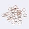 925 Sterling Silver Open Jump Rings, Round Rings, Rose Gold, 21 Gauge, 6x0.7mm, Inner Diameter: 4mm, about 149pcs/10g