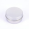 Aluminum Box, with Screw Top Lid, Round, Platinum, 3.7x1.7cm, Inner diameter: 3cm