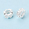 925 Sterling Silver Clear Cubic Zirconia Spacer Beads, Heart, Silver, 7x3.5mm, Hole: 3.8mm