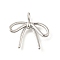 Brass Pendants, Bowknot Charms, Long-Lasting Plated, Cadmium Free & Lead Free, Rack Plating, Platinum, 21x22.5x3.5mm, Hole: 3.8mm