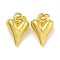 Rack Plating Brass Pendants, Long-Lasting Plated, Cadmium Free & Lead Free, Heart, with Jump Ring Charms, Real 18K Gold Plated, 18x12x6mm, Hole: 4.5mm