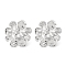 304 Stainless Steel Flower Stud Earrings, Stainless Steel Color, 25x25mm