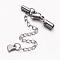 Tarnish Resistant 304 Stainless Steel Chain Extender, with Cord Ends and Lobster Claw Clasps, Heart Charm, Stainless Steel Color, 30mm, Hole: 3mm