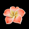 Handmade Polymer Clay 3D Flower Plumeria Beads, Coral, 30x11mm, Hole: 2mm