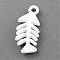 Opaque Acrylic Pendants, FishBone, White, 34x15x5mm, Hole: 3mm, about 450pcs/500g
