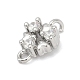 Шармы-соединители из латуни с микропаве из прозрачного кубического циркония&nbsp;LS-KK-Z094-08P-01-2