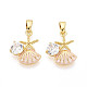 Латунные микропаве прозрачные кубические циркониевые подвески&nbsp;KK-N259-09A-G-1