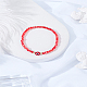 1шт. браслеты-растяжки из стеклянных бусин и лампворка от сглаза&nbsp;BJEW-LP0004-13E-3