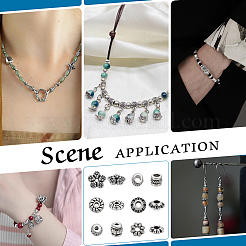 300 шт. 6 стиля бусины из сплава в тибетском стиле&nbsp;TIBEB-PH0005-36