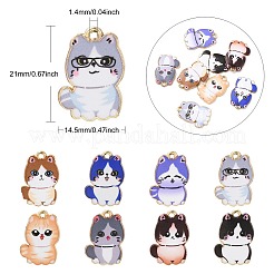 30 шт. подвески из сплава с принтом кошки&nbsp;ENAM-CJ0005-57