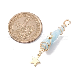 3 шт. 3 стиля гальванические подвески из натурального кварца с медной проволокой&nbsp;PALLOY-JF02586-02