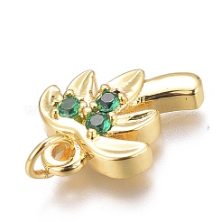 Латунь микропаве зеленый кубический цирконий шармы&nbsp;ZIRC-O035-14G