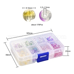 8 цветная прозрачная окрашенная распылением стеклянная бусина&nbsp;GLAA-YW0001-45