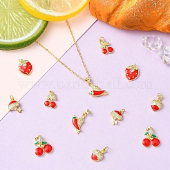 12 шт. 6 стиля латунные подвески с микропаве и кубическим цирконием&nbsp;KK-CJ0002-88