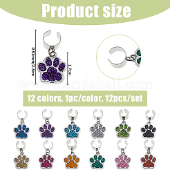 12 шт. 12-цветный эмалированный стетоскоп с отпечатком лапы&nbsp;HJEW-FH00124