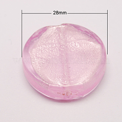 Бусины ручной работы бусины серебряной фольгой&nbsp;FOIL-S005-M