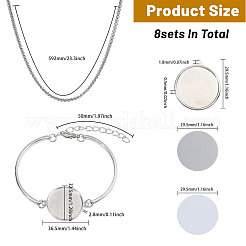 Наборы для самостоятельного изготовления круглых плоских железных и сплавных заготовок для термопереноса ожерелий и браслетов&nbsp;DIY-CA0006-77