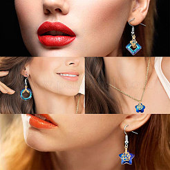 24 шт. 4 стиля подвесок из гальванического стекла&nbsp;EGLA-SC0001-04