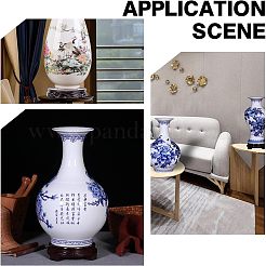 Плоская круглая резная подставка из цельного дерева&nbsp;ODIS-WH0020-82