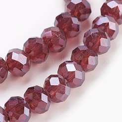 Стеклянные бусины с гальваническим покрытием &nbsp;GLAA-K027-PL-A03