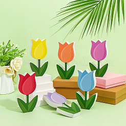 6шт 6-х цветный тюльпан ПВХ украшение для витрины&nbsp;DJEW-WH0042-102