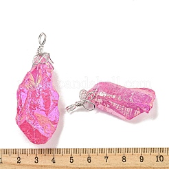 Гальванические большие подвески из необработанного натурального кварца с кристаллами&nbsp;G-A229-02P-08