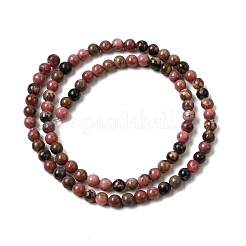 Природные родонит бисер нитей&nbsp;G-G717-4mm