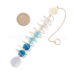 Стеклянные круглые и восьмиугольные бусины подвесные ловцы солнца&nbsp;HJEW-JM04606