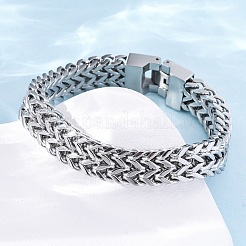 Браслеты из нержавеющей стали 304 с цепочкой из пшеницы для женщин и мужчин&nbsp;BJEW-R018-12P