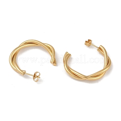 Серьги-гвоздики из нержавеющей стали с вакуумным покрытием PVD 201 в форме буквы С&nbsp;EJEW-I309-27G