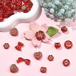 120шт 12 стиля покрытия акриловых бусин&nbsp;OACR-YW0004-26