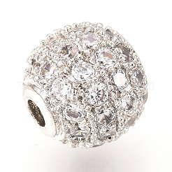 Латунные микро проложить кубического циркония бусы&nbsp;LS-ZIRC-Q013-12mm-142P