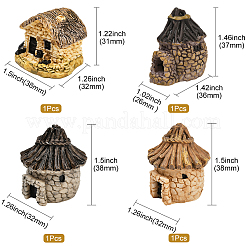 4 шт. 4-цветные миниатюрные украшения для дома из смолы&nbsp;DJEW-SP0001-17