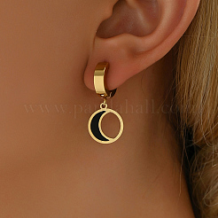 Элегантные серьги-кольца из нержавеющей стали 201 в форме луны&nbsp;XZ5381-1