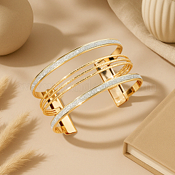 1шт. браслеты-манжеты из сплава для женщин&nbsp;BJEW-LP0003-32G