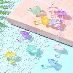 10 шт. двухцветные светящиеся подвески-грибы из эпоксидной смолы&nbsp;RESI-FS0001-99