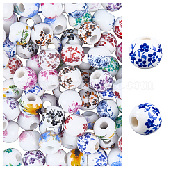 120 шт. печатные фарфоровые бусины&nbsp;PORC-PA0001-13