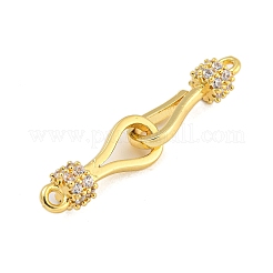 Стойка покрытие латунь микропаве прозрачный кубический цирконий застежки крючки&nbsp;KK-F876-16G