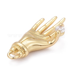 Латунные микропаве прозрачные подвески с фианитом&nbsp;ZIRC-A018-04G-RS